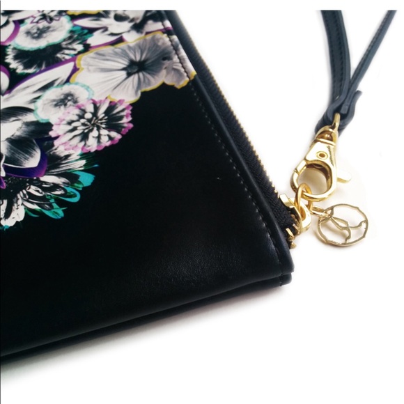 Floral Print Clutch with Black background colour. - Picture 2 of 2